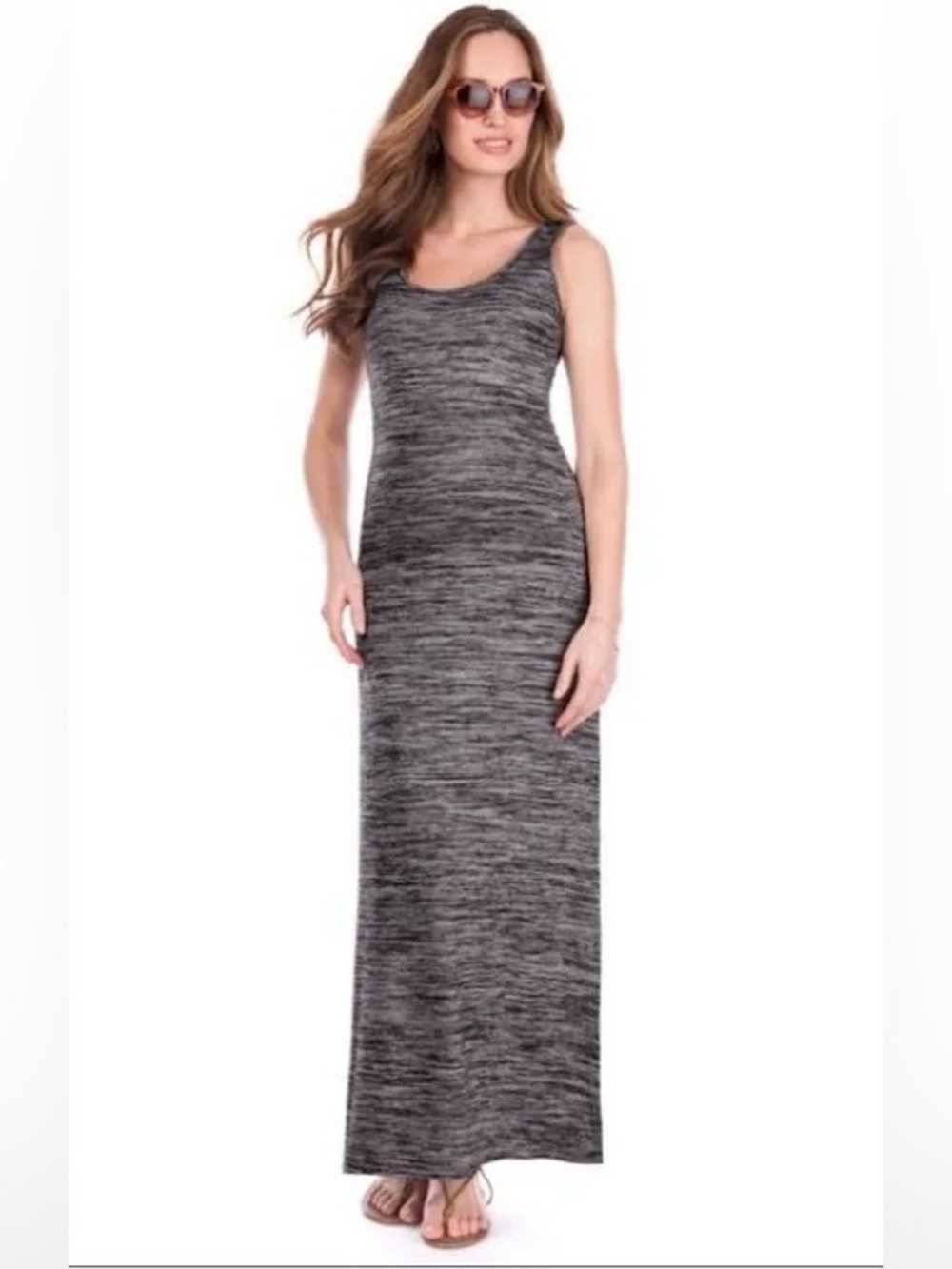 ▪️ Seraphine Gray Maternity Maxi Dress Sleeveless Bodycon Knit Stretch